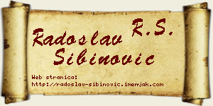 Radoslav Sibinović vizit kartica